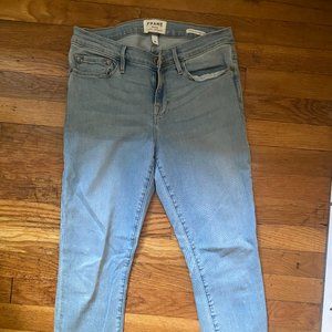 Frame denim, Le Skinny de Jeanne Cropped Raw Hem Jeans, size 28